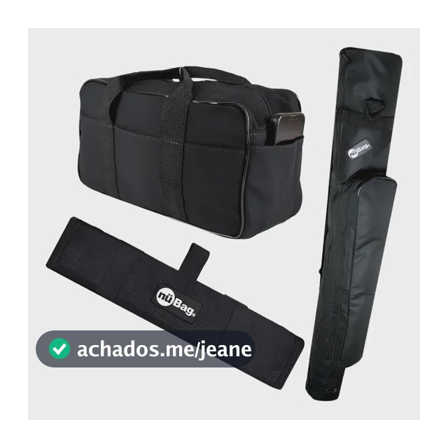 Kit Pesca  Bolsa + Porta Vara 80cm + Porta Anzol Pesqueiro