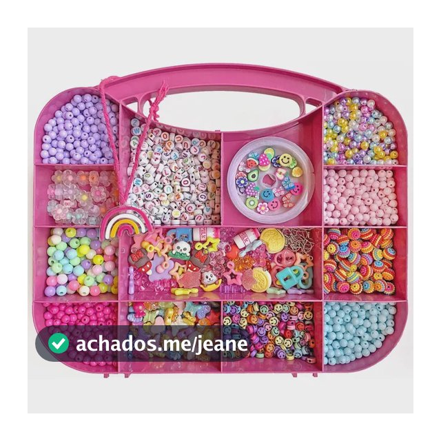 Kit Miçangas Infantil Coloridas P/ Montar Pulseiras 2300 Pç Rosa