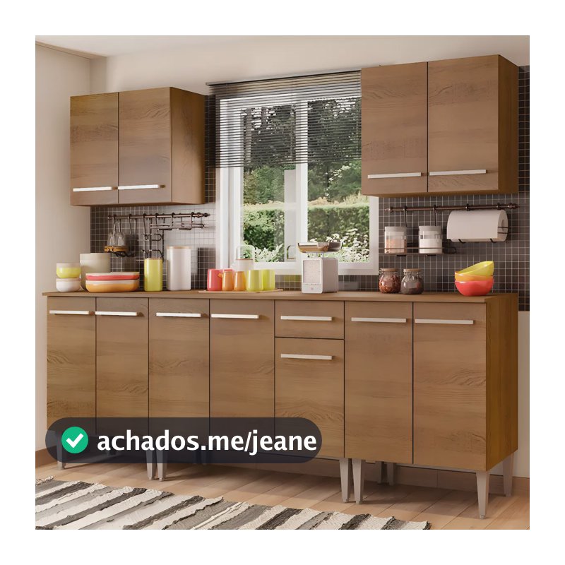 Cozinha Completa Madesa Emilly King Balcão E Armário Rustic