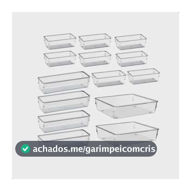 Kit Organizadores Com 14 Multiuso Gavetas Empilhavel