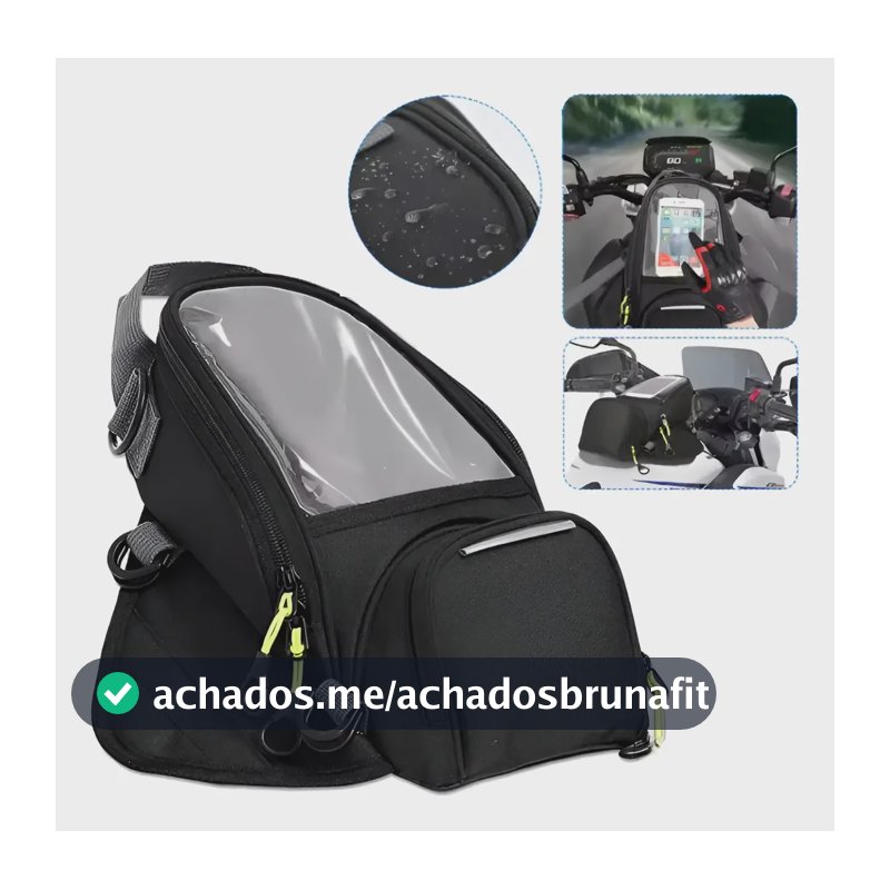 Alforge Bolsa Mala Universal De Tanque Da Moto Com Imã Preto Preto