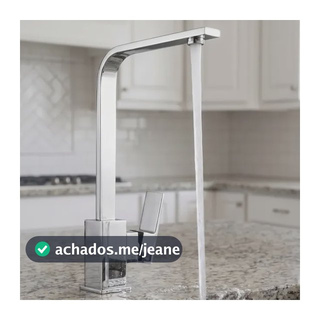 Torneira Cozinha 35cm De Inox Monocomando Moderna Para Pia Prateado Cromado
