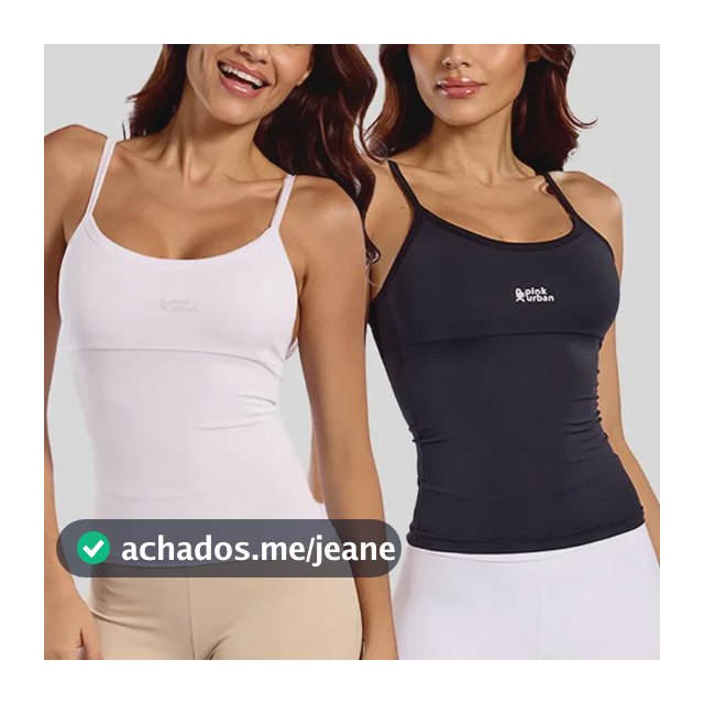 Kit 2 Regata Camiseta Alcinha Fitness Feminino Poliamida Black E White Colors P