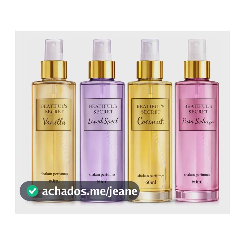Kit 4 Body Splash Leve Fresco Feminino Shakan Perfumes - Colônia Fixação Aroma Marcante 60 Ml