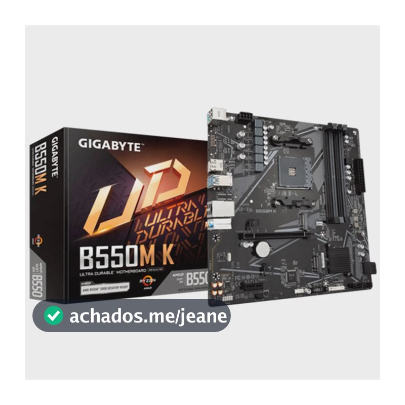 Placa-Mãe Gigabyte B550M K para AMD Ryzen, DDR4 e Socket AM4