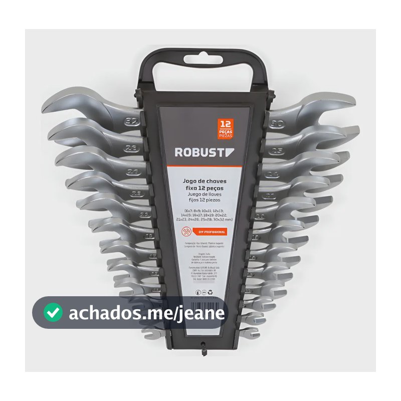 Jogo Chaves Fixas 6-32mm Kit 12 Peças Profissional Robust Niquelado