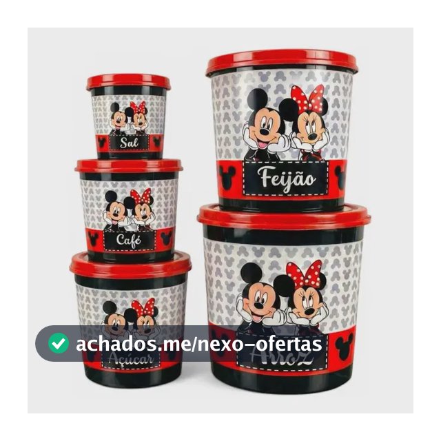 Jogo De Mantimentos Mickey C/5 Peças