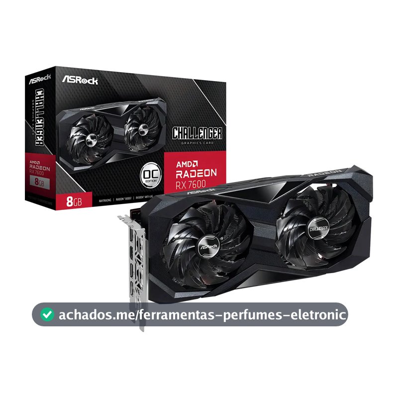 Placa de Vídeo ASRock Radeon RX 7600 8GB Challenger OC GDDR6 HDMI 2.1