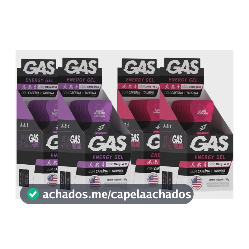 Kit 4x Caixas Gas Gel Energético 40 Sachês Bodyaction Sabor Morango/guarana Com Açai