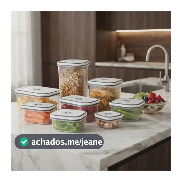 Potes Herméticos Electrolux Kit Com 8 Transparente Com Tampa Branca Porta Mantimentos E Alimentos Branco