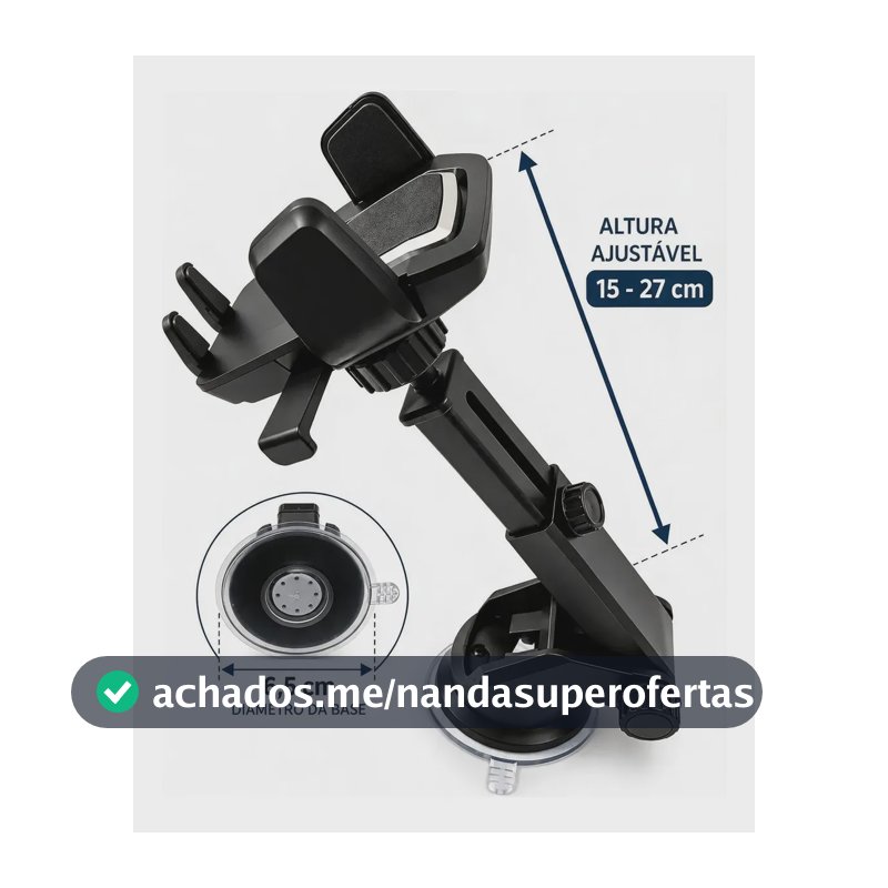 Suporte Celular Veicular Carro Ventosa Automatico Painel Preto