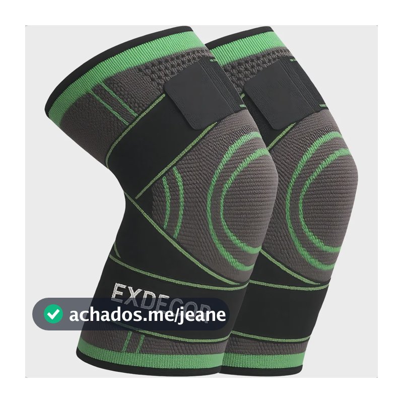 Par Joelheira Compressão Tensor Alívio Estabiliza Dores Joelho Lesão Ligamento Crossfit Ortopedica Meia Articulada Perna Marca Ex Decor