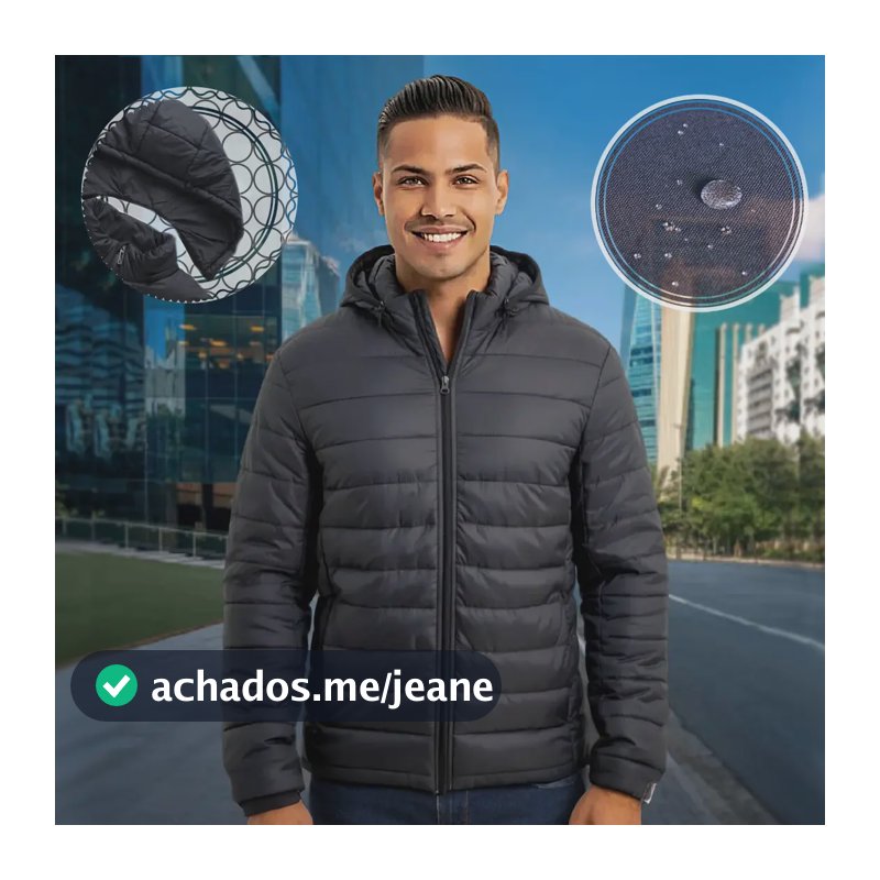 Jaqueta Puffer De Frio Intenso Blusa Impermeável Inverno Preto P Liso