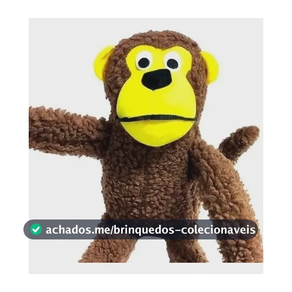 Mordedor Pelúcia Macaco Mais Dog Para Cão Com Apito 40cm Marrom