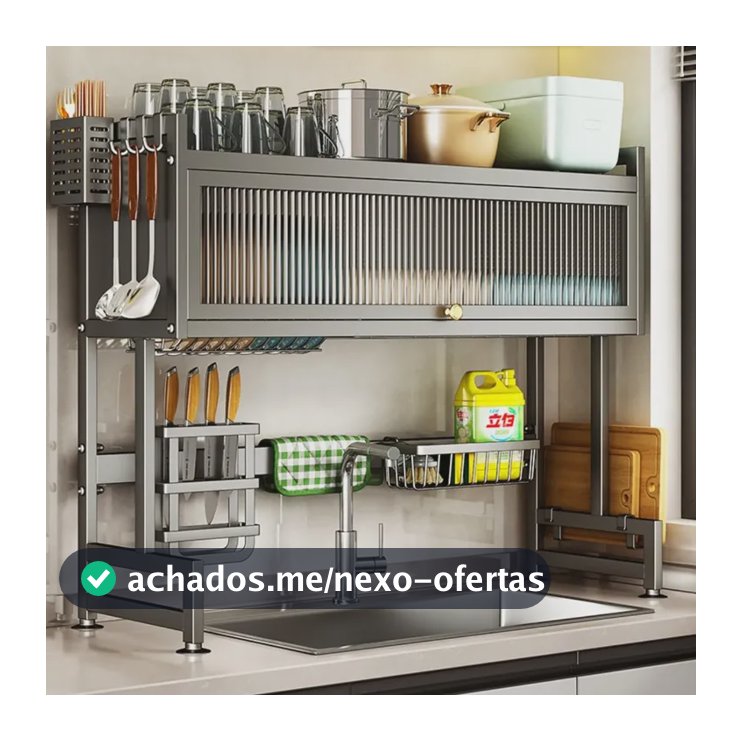 Escorredor De Louças 65cm Suspenso Organizador Pia Cozinha Preto