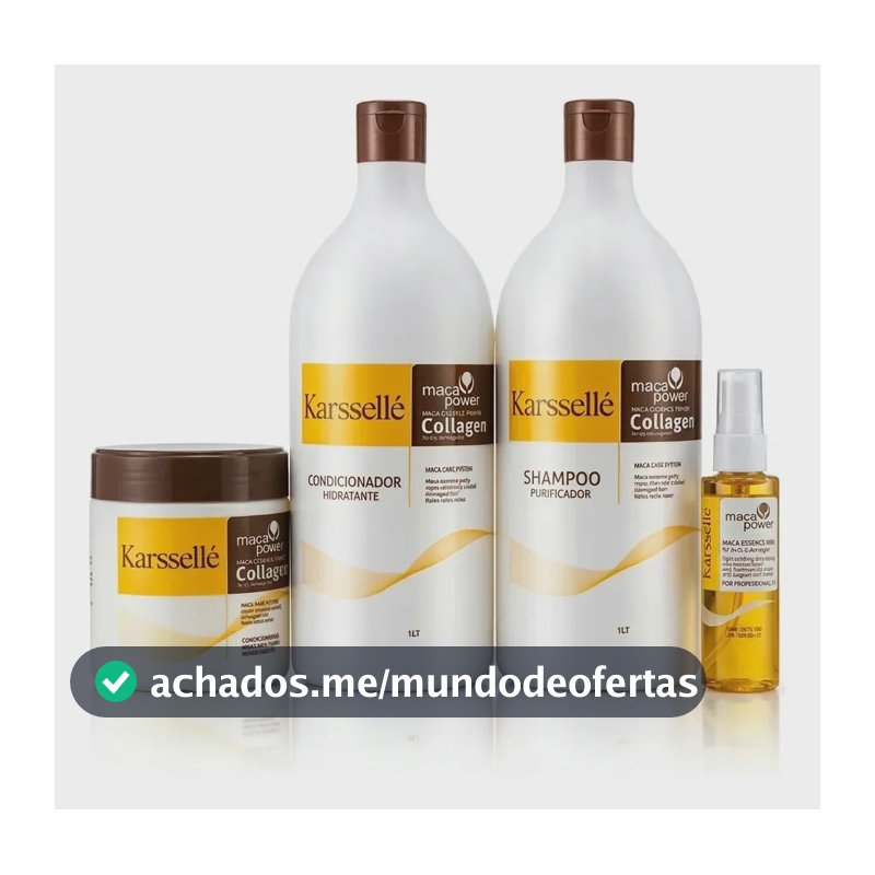 Kit Completo Karssellé Mascara + Shampoo + Condicionador + Óleo