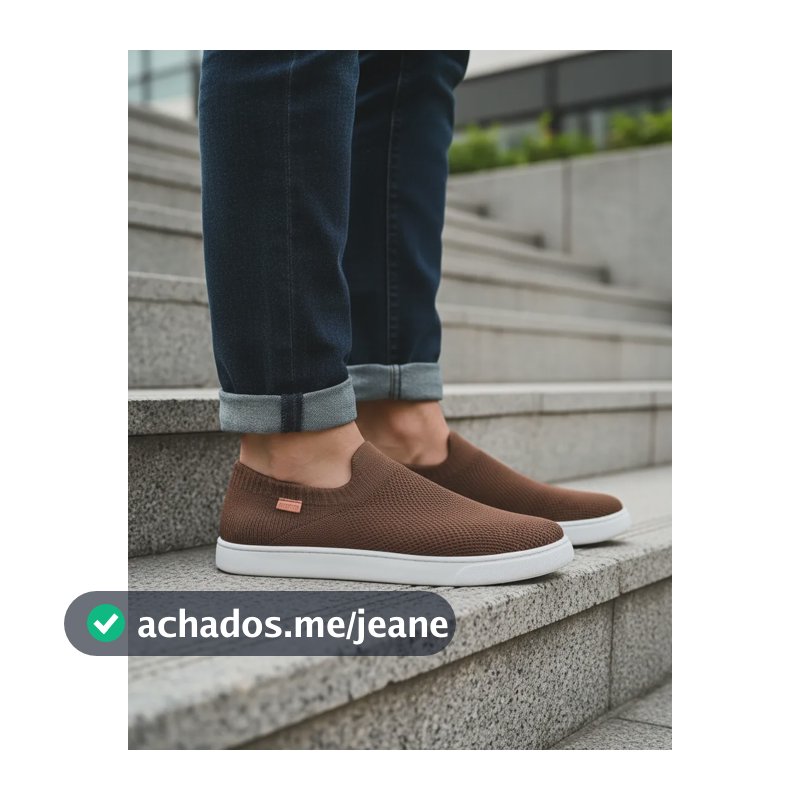 Tênis Feminino Slip On Casual Anacapri Liso Marrom Liso 37
