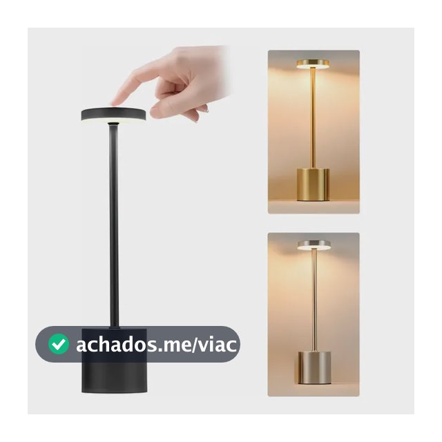 Luminaria Led 3 Cores Sem Fio | Abajur De Mesa Recarregável