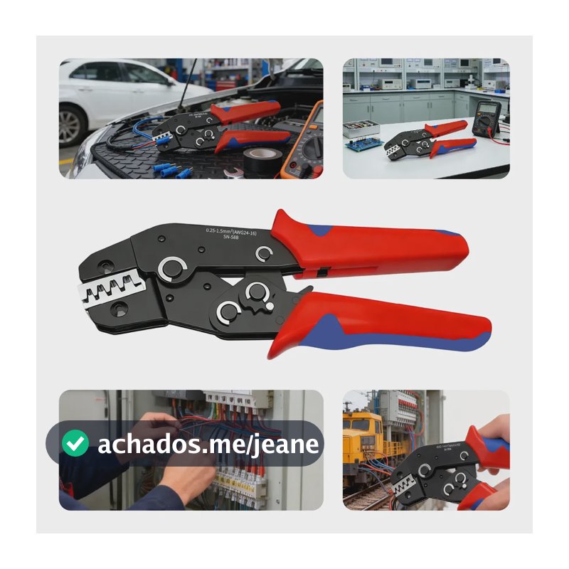 0.25-1.5mm Alicate Crimpagem Para Cabo Terminais Ferramentas Vermelho Com Azulado