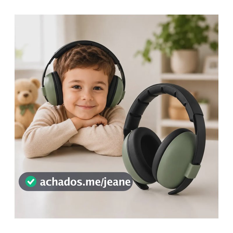 Abafador De Ruído Protetor Sensorial Infantil Verde