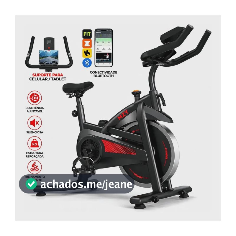 Bicicleta Ergométrica Spinning Profissional 15kg Bluetooth Preto