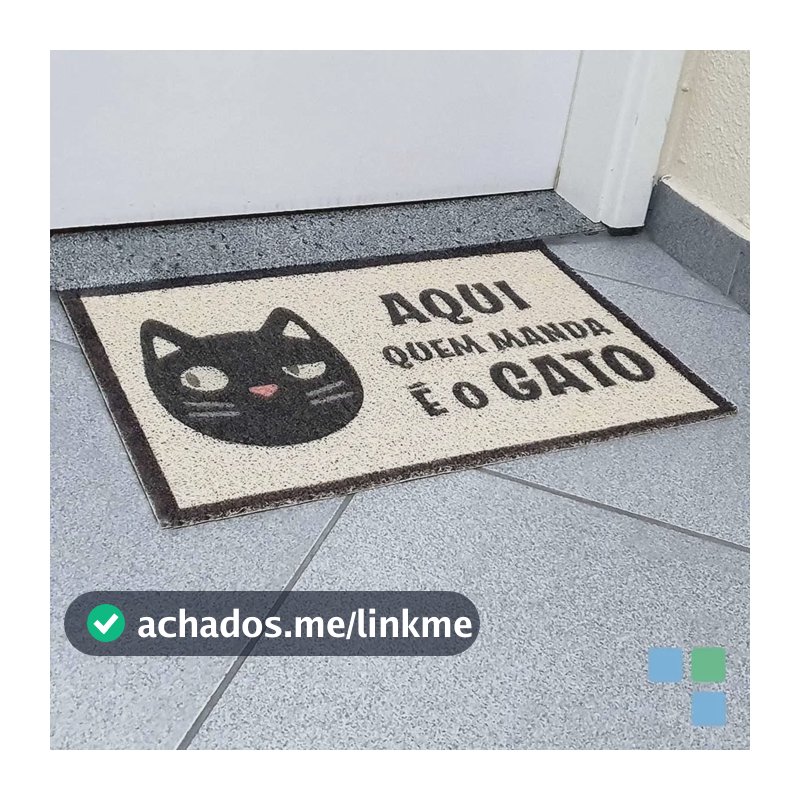 Capacho de porta vinílico estampado aqui quem manda 60x40cm-Uzoo