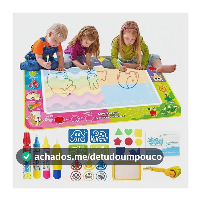 Lousa Tapete Magica Com Caneta Água Super Top Desenho Grande Multicolor 80100cm