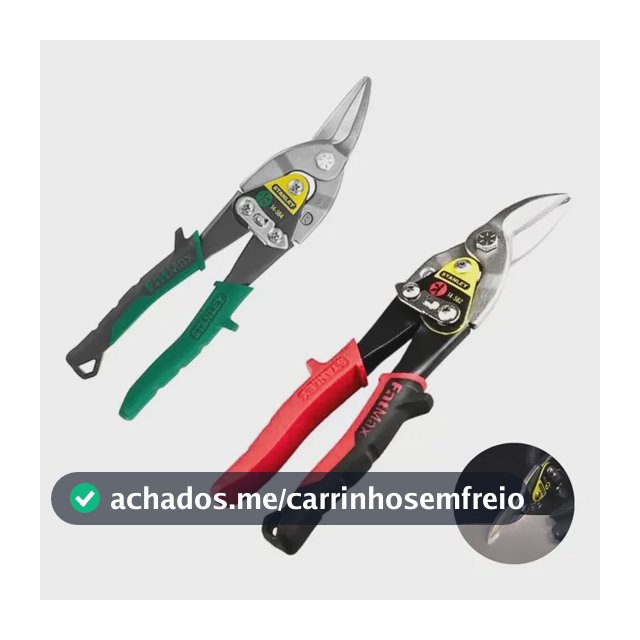 Kit Tesouras Stanley Esquerda E Direita Aviação Zinco Calha Verde E Vermelha