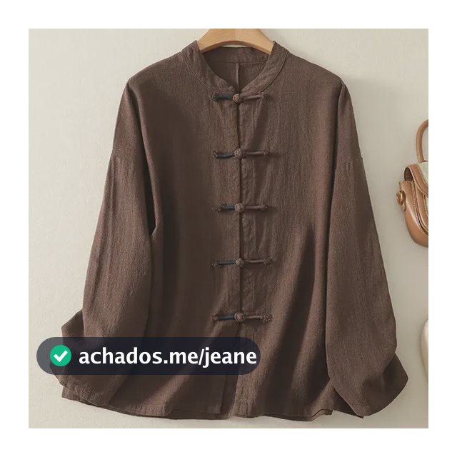 Jaquetas Femininas Vintage Com Gola Mandarim Com Botões