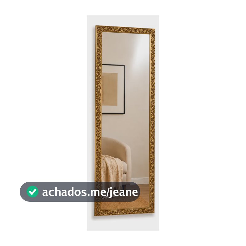 Espelho Meio Corpo 30x75 Moldura Dourada Para Decoração Dourado