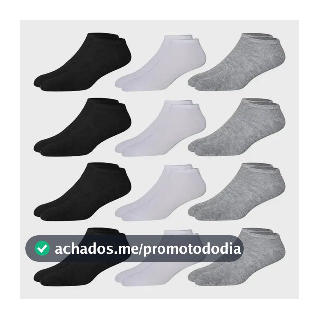 Kit 12 Pares Meia Soquete Cano Curto Preto 38 Ao 44 Premium