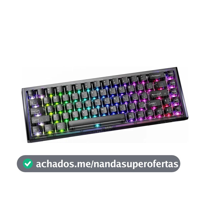 Teclado Gamer Magnético 8000hz Rapid Trigger 0,01mm Hot Swap Switch Ice Blade Cool68 Led Rgb Dareu Ice Black