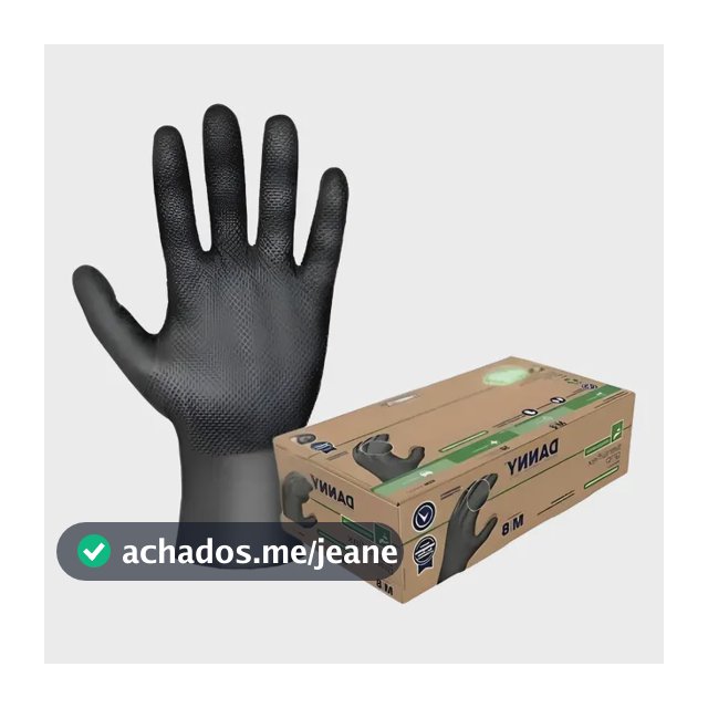 Luva Nitrílica Sensiflex Grip Preta Mecânico Reforçada 50 Un