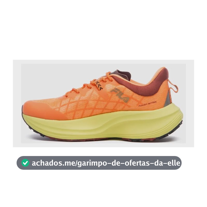 Tênis Masculino Fila Padrão Racer Skytrail Laranja/marrom Avermelhado/verde Limao Liso 41 Br