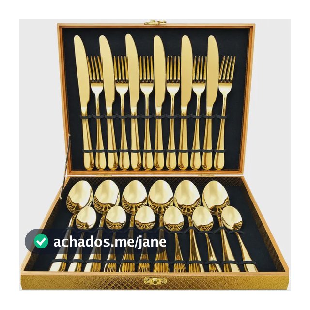 Kit 24 Talheres Luxo Premium Faqueiro Dourado Com Maleta Dourado