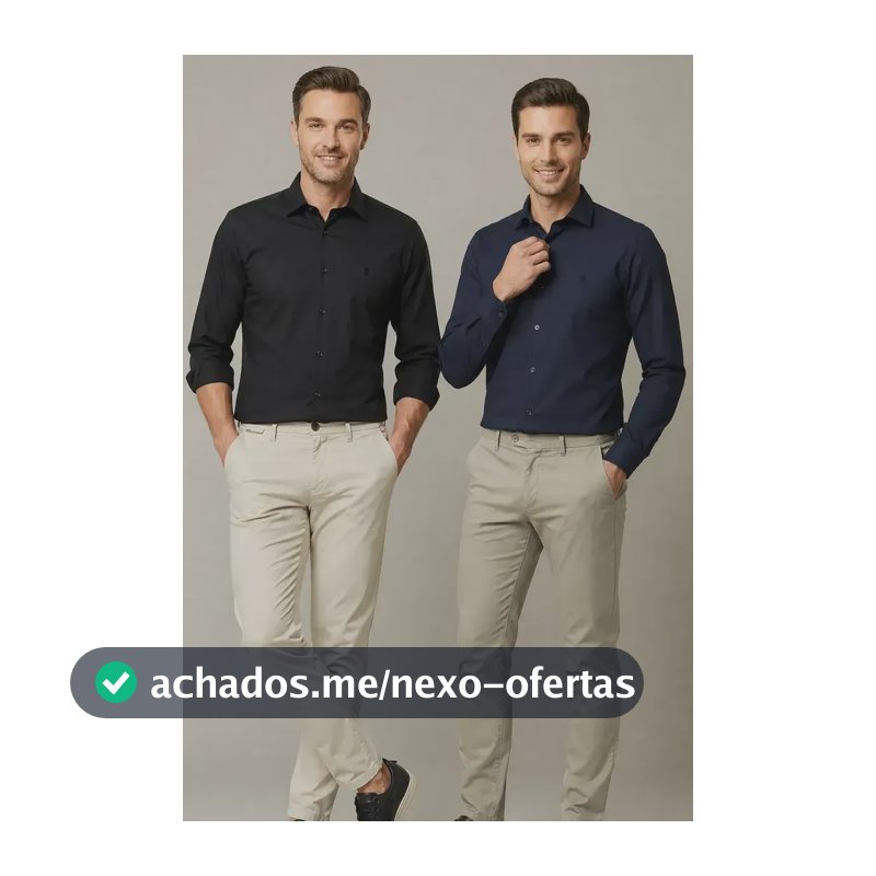 Kit 2 Camisas Slim Fit Polo Wear Preto / Marinho P