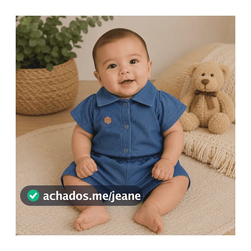 Conjunto Polo Short Bebê Menino Festa Casamento 0 A 3 Meses Azul Jeans 0 A 3 Meses