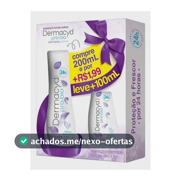 Sabonete Intimo Feminino Dermacyd Kit 200ml + 100ml Jasmim