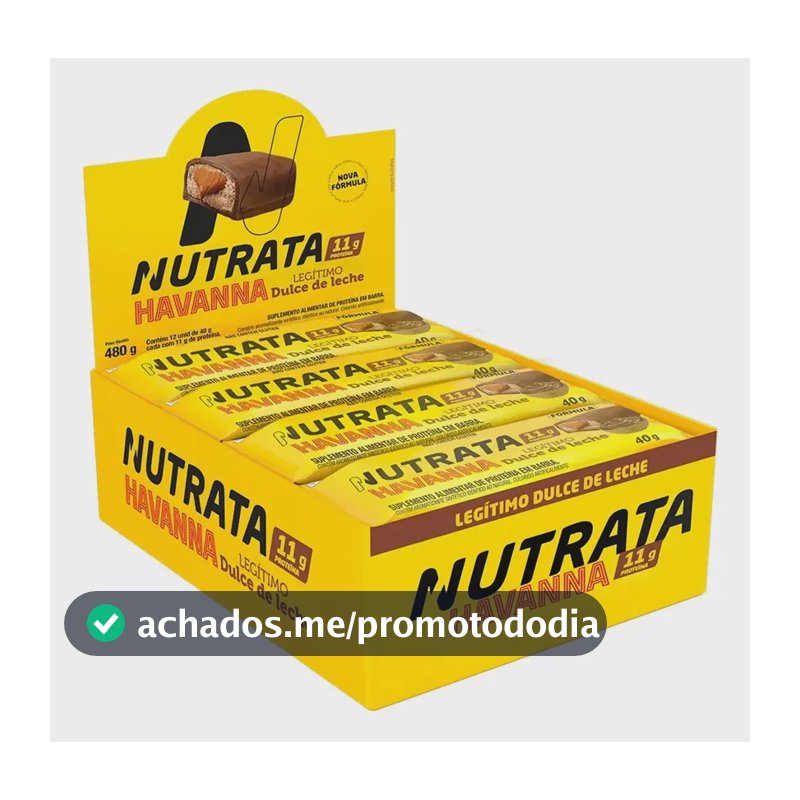 Barra Whey Com Doce De Leite Havanna - Nutrata 12 Un. Doce De Leite