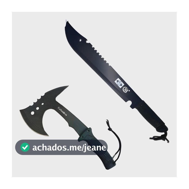 Facão Militar + Machado Tático Pesca Camping Sobrevivência