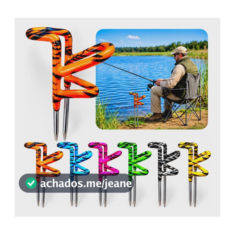 Suporte Armador De Vara Emborrachado Para Pesca Reforçado Laranja/preto