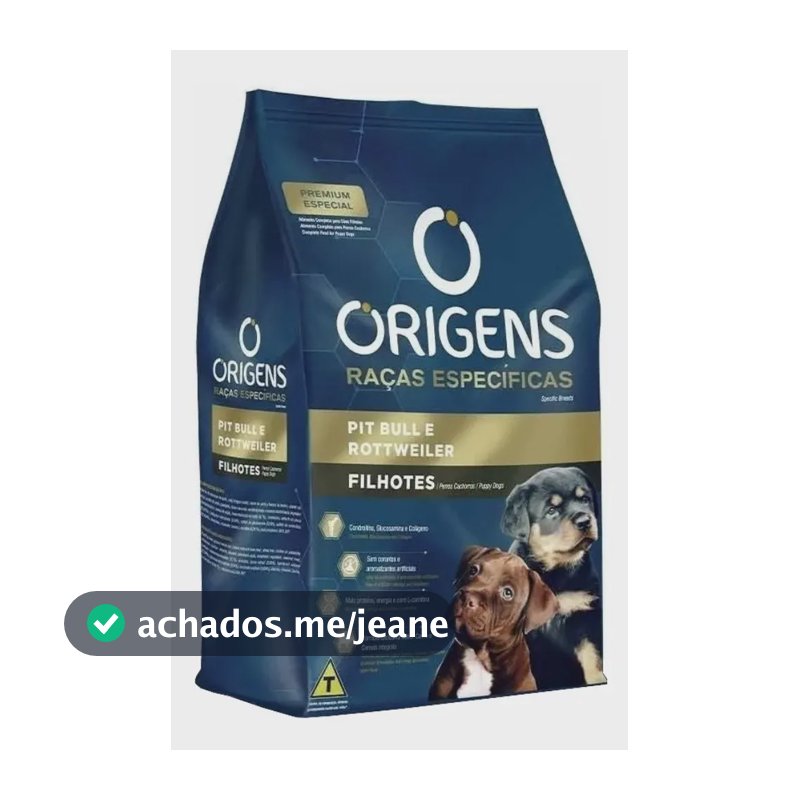 Ração Seca Origens Premium Special Pit Bull Rottweiler Filhote 15kg Carne