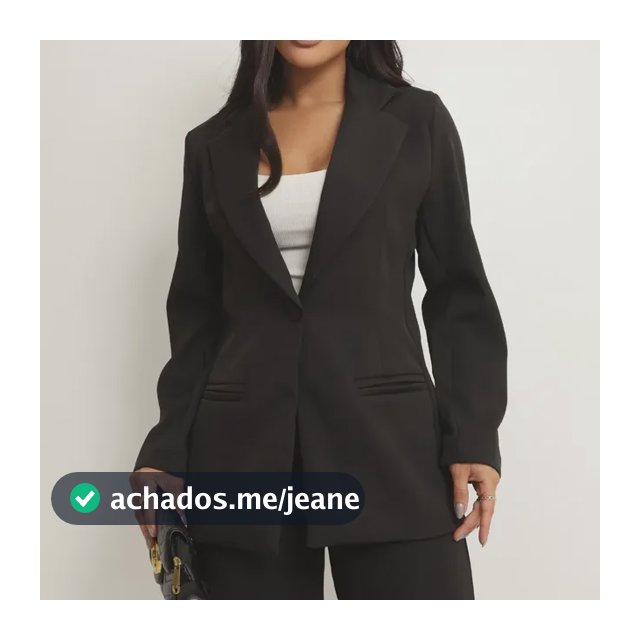 Blazer Alfaiataria Feminino Alongado Social Terninho C/botão