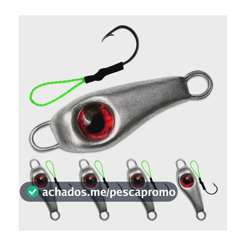Jumping Jig Pesca Isca Suporte Hook Sem Pintura Kit 5un Jig Pindoca 26g - Chumbo