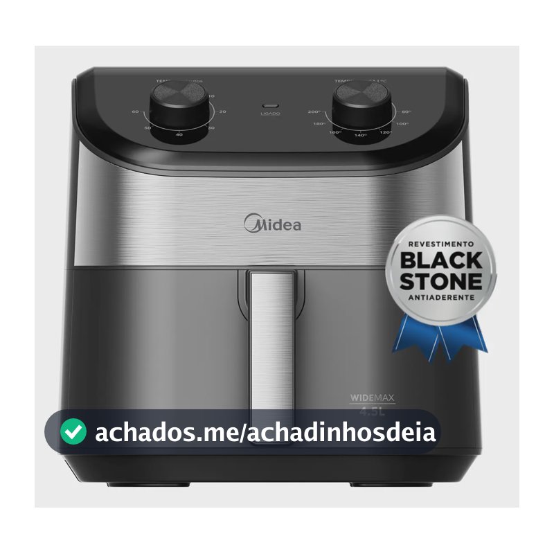 Fritadeira Air Fryer 4,5l Widemax Com Interior De Alumínio 1500w Midea