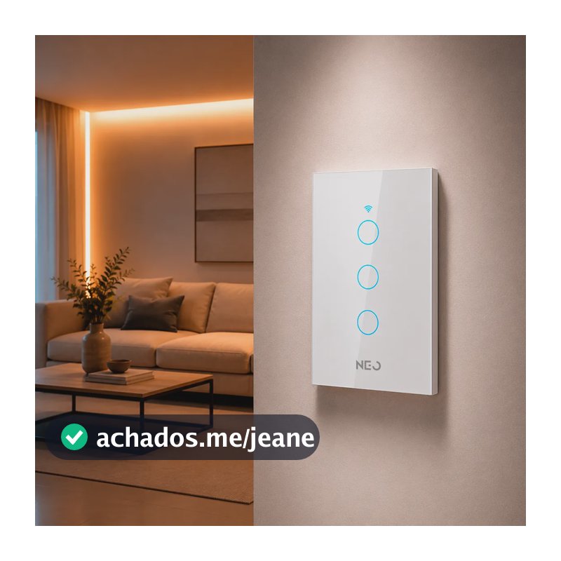 Interruptor Inteligente Wifi 3 Botões Branco Neo By Avant