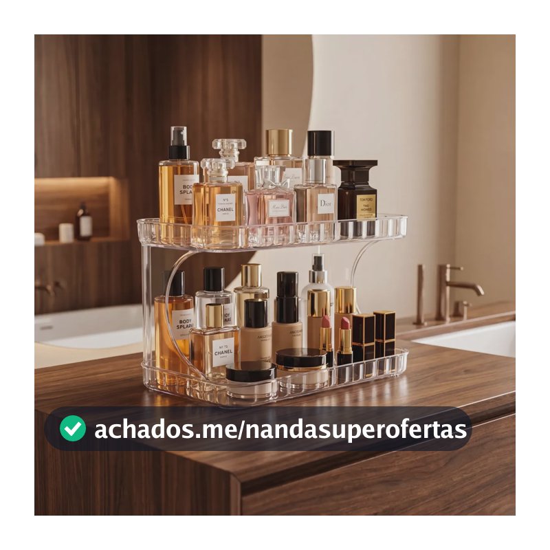 Organizador Porta Maquiagem 2 Andares Cosméticos Transparente