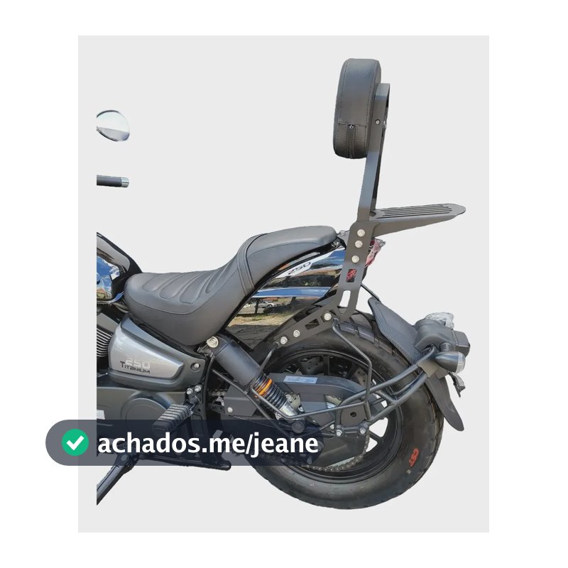 Kit Shineray Titanium 250 Sissy Bar+ Suporte Alforge+ Brinde Preto