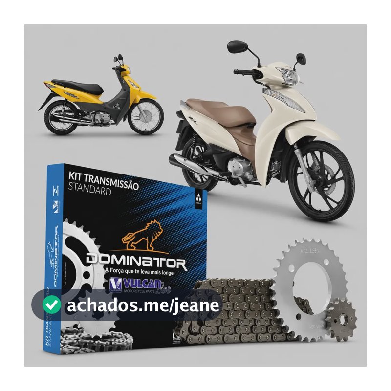 Kit Relação Transmissão Honda Biz125/biz110/todas Aço 1045 Prateado