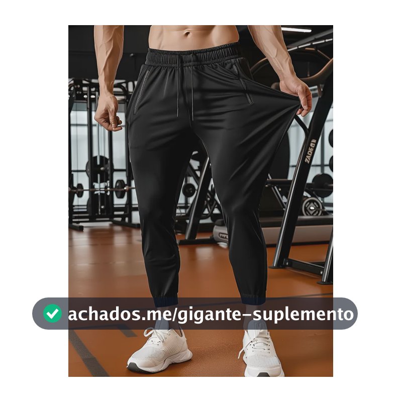 Calça Masculina Tactel Jogger Esportiva Academia Slim Treino Preto Tactel G3 54/56